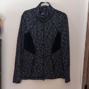 Zella Women's Striped Black and Gray Jacket